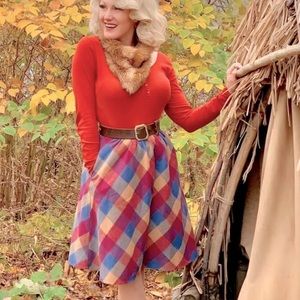 ModCloth Wool Autumn Plaid Skirt